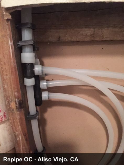 Repipe project photo - Aliso Viejo, CA home pipes before or after replacement by Repipe OC