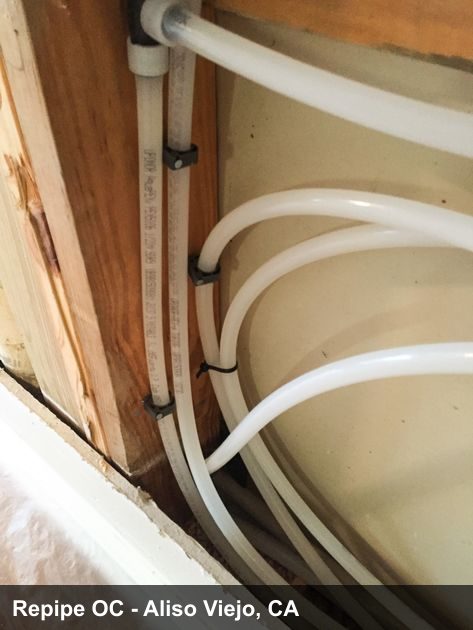 Repipe project photo - Aliso Viejo, CA home pipes before or after replacement by Repipe OC