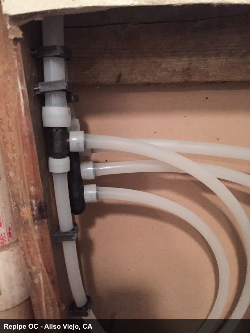Repipe project photo - Aliso Viejo, CA home pipes before or after replacement by Repipe OC