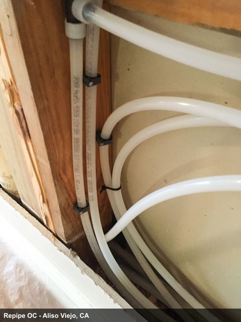 Repipe project photo - Aliso Viejo, CA home pipes before or after replacement by Repipe OC
